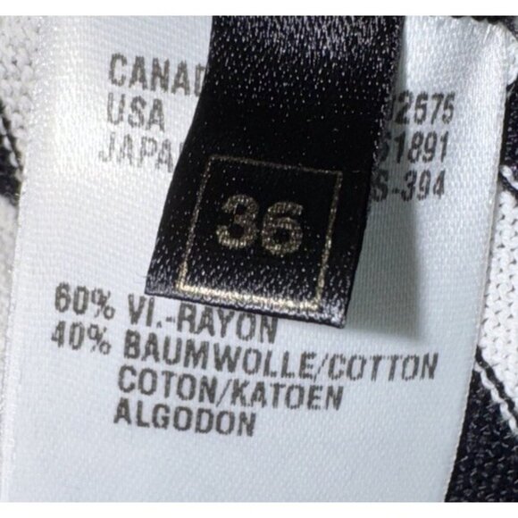 ESCADA Vintage 90's Striped Rayon Knit Striped Cardigan Size 36/Small Black Blue - Picture 6 of 9